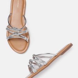 Allen Solly Women Strappy Open Toe Flats with Knot Detail-12