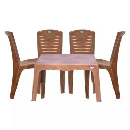 Nilkamal Chr4025 and Centro 11 4 Seater Table Chair Set Pear Wood (Set of 5)-image-82