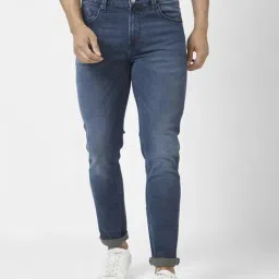 Spykar Dark Blue Cotton Slim Fit Jeans-image-93