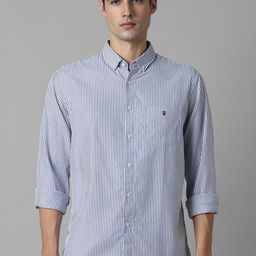 Louis Philippe Sport Slim Fit Striped Button-Down Collar Casual Shirt-image-21
