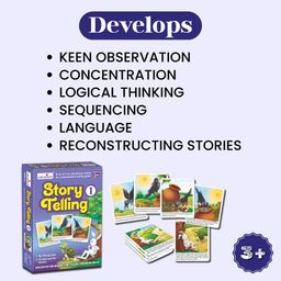 Creative's Story Telling-1 |Story Telling Sequence Card Game |Learning&Educational |Story Telling Picture Series |Pre-School Story Telling Game |The Thirsty Crow&The Hare And The Tortoise |Ages 3&Up image 4