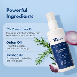 Man Matters Hair Oil With Rosemary, Onion, Bhringraj, Shikkai, Brahmi & Amla Oils | Reduces Hair Breakage, Nourishes Hair & Protects Shine | 100ml image 3