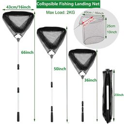 proberos Proberos® Foldable 66-Inch Telescopic Portable Fishing Landing Net With Aluminum Alloy Handle for Fish Under Two Kilograms - Suitable for Pond Fishing image 3