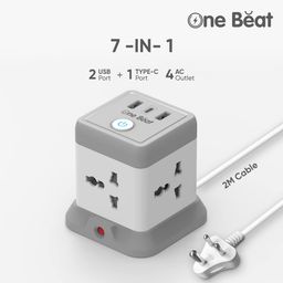 One Beat Cube Extension Boards with Universal Sockets and USB Charging Ports with Indicator Plug Socket (Cube 4 Socket + 2 USB + 1 Type C) image 5
