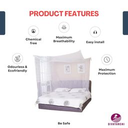 Divayanshi Mosquito Net Purple Polycotton 3x6.5 Insect Protection Net image 5