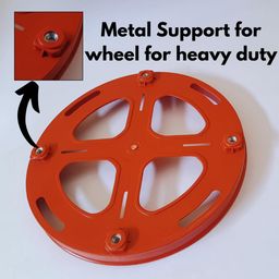 OZONATURALS LPG Gas Cylinder Stand with Metal Support and Locking Feature| LPG Gas Cylinder Trolley with Wheels | 360° Rotating Wheels | Heavy Duty, High Grade Plastic (Red) image 3