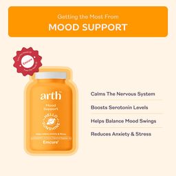 Arth Mood Support Magnesium Glycinate | Magnesium Supplement for Women With Vit D2 & B6 to Reduce Anxiety and Stress, Improves Sleep | 30 Day Magnesium Tablet image 2