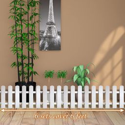 reonex 1 Foot Tall Garden Fence/Picket Fence - Plant Partition Fence (with Spike for Soil Insert) Solid WPC Material - White - 6 Running feet Fence Coverage (Set of 6) image 3
