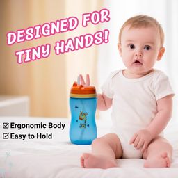 Adore Swipey Twist to Sip Straw Sipper for Babies & Toddlers- 270ml (Blue) image 4