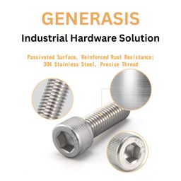 Generasis - SS304 | M3, M4, M5, M6 | Nut & Bolt Sets | 4 - Sizes | Stainless Steel Socket Head Cap Screws, Nuts, Washers & Allen Keys Assortment Kit – Storage Box for DIY, Home Use (Pack of 268) image 3