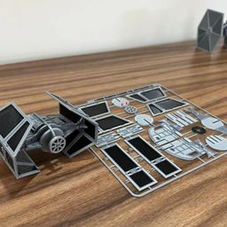 3D Craft Lord Darth Vader TIE Advanced X1 Model Kit Parts, Plastic Scale Model Sprue,Multicolor image 3