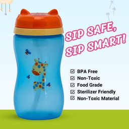 Adore Swipey Twist to Sip Straw Sipper for Babies & Toddlers- 270ml (Blue) image 3