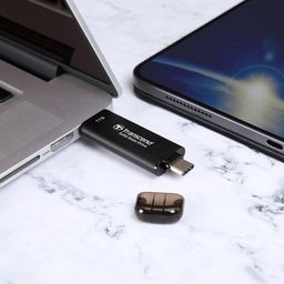 Transcend 310C 128GB USB C & USB A External Portable SSD, Up to 1,050 MB/s, 5 Yr Warranty, Black, for iPhone 15 pro max, MacBook, Ipad, Laptop and Desktop TS128GESD310C image 3
