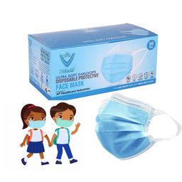 7Shield Kids Size CE and ISO Certified mask with Extra soft Fabric ear loop and Inbuilt Plastic coated Nose pin unisex mask soft fabric Ear loop Kids size Mask Hygienic Box Pack image 1