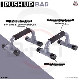 B Fit Push Up Bar – Set of 2 – Incline Pushup Stands for Home Fitness Training - Gymnastics Inspired Asymmetric Bars Allow Greater Range of Motion – Stable, Comfortable Grips - Build Strength Faster AB3427 image 2