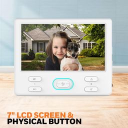 IMPACT by Honeywell Analog Video Door Phone/Bell with 7" TFT LCD Screen & Physical ButtonI 1080p ResolutionI 2-Way Audio TalkI IR Night Vision with Color LED's I BuiltIn Mic & Loudspeaker(I-HVDP-SB01) image 4