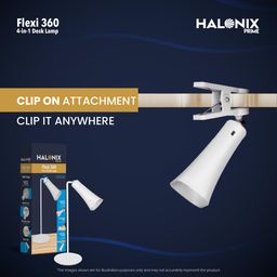 Halonix Prime 4-in-1 Flexi 360 Portable Desk Lamp | Multi Usage Study lamp| Detachable Head | Use as a Torch | Flashlight | Stick it Anywhere | Clip it Anywhere | Rechargeable Table lamp| image 4