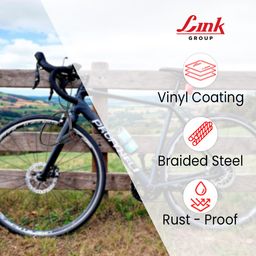 Link Multipurpose Heavy-Duty Cable Lock for Bikes, Cycles, Helmets & Scooters - 100cm Length, 7mm Steel Cable, 2 Keys Included - Assorted Color | CL-03 (Pack of 1) image 2