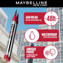 Maybelline New York Eyeliner, Intense Eyeliner, Long-lasting, Felt-tip Applicator, Line Tattoo High Impact Liner, Black image 3