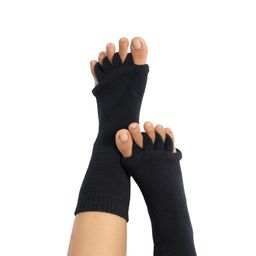 DIRTS cotton Foot Alignment Socks 5 Toe seprator -Easing Bunion, Plantar Fasciitis, Hammer Toes, and Pain Relief |- Size UK6-9 (Black, Large) image 1