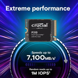 Crucial P310 SSD 2TB M.2 2230 NVMe PCIe Gen4 Internal SSD, Up to 7,100 MB/s, Compatible with Steam Deck, ASUS ROG Ally, MSI Claw & Microsoft Surface, Solid State Drive - CT2000P310SSD2 image 2