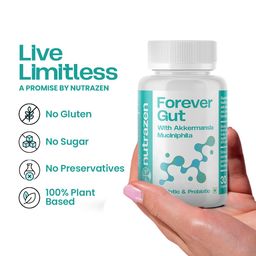 Nutrazen Forever Gut, Probiotic for Digestive Health, L-Glutamine, 50 Billion CFU, 18 Strains of Beneficial Bacteria, 30 Capsules for Adults image 3