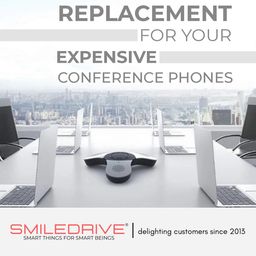smiledrive SMILEDRIVE® Portable Bluetooth Mobile Conference Call Speaker with Omnidirectional Mic | Echo & Noise Cancellation | 360° Pickup from Upto 20 ft image 5