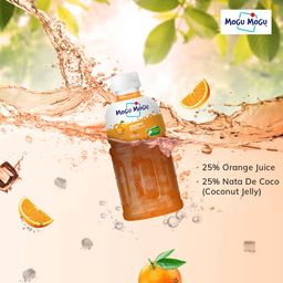 Mogu Mogu Combo Pack Of Strawberry & Orange With 25% Nata De Coco 320Ml - (Pack of 6) image 3