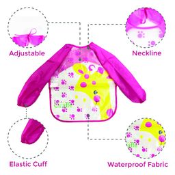 POLKA TOTS Waterproof Washable Full Sleeves Apron Feeding Bibs Combo Pack with Super Absorbent, Soft, Comfortable & Lightweight for Infants & Baby Toddlers(Pack of 2/Giraffe & My Name is Sheep Design) image 4