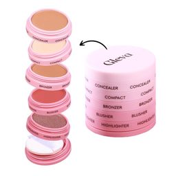 Gleva 5 In 1 Makeup stack With Concealer, Bronzer, Blusher, Compact & Highlighter Smooth & Blendable Formula - Travel Friendly, Quick & Easy to Use (Medium) image 1