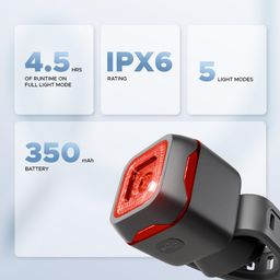 e motorad - ride the electric revolution EMotorad FlashTrail Tail Light with 5 Light Modes, 92cd and 9 Lumens Brightness, 350mAh Battery with Charging Indicators image 5