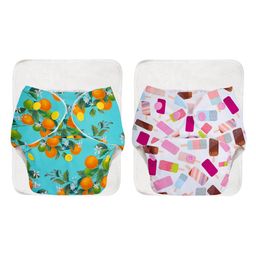 SuperBottoms BASIC EASY - Pack of 2 | 2 Cloth diaper+2 inserts- Freesize Adjustable, Washable and Reusable Cloth Diaper for babies 0-3 Years | - Assorted (Pack of 2) image 1