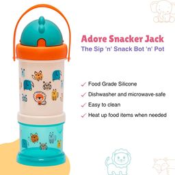 Adore Snacker Jack -The Sip 'n' Snack Bot 'n' Pot - 210ml (Orange) image 2
