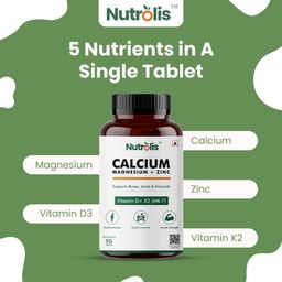 Nutrolis Calcium Magnesium Zinc Supplement – 90 Tablets with Vitamin D3 & K2 for Bone Health, Joint Mobility, Immunity Boost, and Muscle Function – Vegan, Gluten-Free image 4