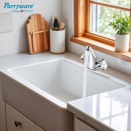 Parryware Jade Basin Mixer Without Popup for wash basins | Twin-Lever Deck Mounted with Chrome Finish | Honecomb Type Aerator | G0214A1 image 3