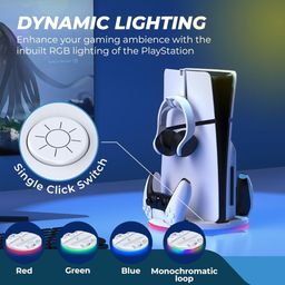 TMG Led Display Stand With Controller Charger for PS5 Slim Disk And Digital Edition GAMING CONSOLE- (Black) image 3