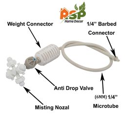 rsp home decor (25pcs) Irrigation Fogger System 4 Way Fogger Assembly Unit with Check Valve for Garden, Greenhouses, Mist Cooling System and Poultry Farm - Pack of 25 image 2