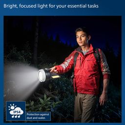 PHILIPS Spark 5W Rechargeable Emergency Light | Long Lasting with 1200 mAh Battery and 5.5 Hours Backup | 4 Main Light Modes (Front Light-Front Light Low-Strobing and Side Light Mode) | Cool White image 5