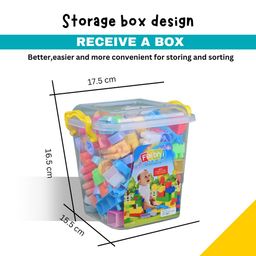 Faibhi_125pcs Building Block Set with Storage Container. Fun DIY Toy for Kids |Educational & Creative Learning Toy | Puzzle Assembly Shapes | Durable, Multicolored Toy Set for Kids of +3 Years. image 5