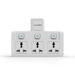 one beat Cordless Extension Board with Individual Switch-Multi Plug Socket with 3 Sockets - Flex Board with Safety Shutter Protection image 1