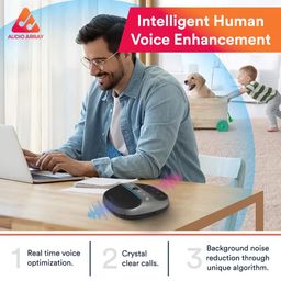 Audio Array AM-W45 Wireless Conference Microphone with Speaker | Bluetooth, USB & 4 Mics | 360° Pickup Upto 4M | Noise Reduction & Enhanced Voice | Portable Speakerphone for Video Calls/Zoom Meeting image 5
