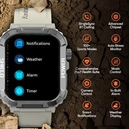 Fastrack Limitless Valor Rugged Smartwatch|Large 1.91" Super UltraVU Display|Functional Crown|Highest 320x385 Pixel Resolution|SingleSync BT Calling|100+ Sports Modes & Watchfaces|IP68 (Grey Camo) image 4