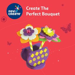 Fevicreate Build-n-Create Foam-Tastic Flower Bouquet Kit | Flower Making | Foam Craft | Develop Fine Motor Skills | Travel Friendly | Screen-Free Play | Gifting | Ages 5 + image 3