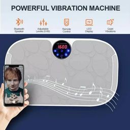 indo best Indobest Mini Power Vibration Plate - 6 Modes | 120 Intensity Levels | Resistance Bands with Handle, Remote Control | Sleek Design Board for Full Body Workout | Exercise Equipment for Home Use image 2