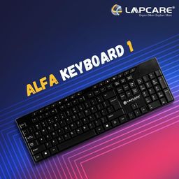 LAPCARE Alfa Keyboard 1 with Adjustable Kickstand, 104 Keyboard Standard Key with Additional 15 Hot Keys, USB 2.0 (Black) image 2