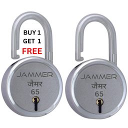 JAMMER Round 65 Lock with 3 Keys - High-Security Door and Gate Lock for Home and Commercial Use - Durable 60mm Padlock with Lever Technology- Pack of 2 image 1