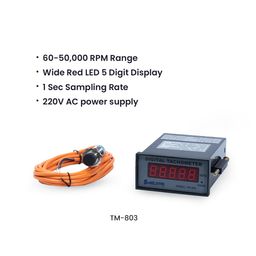 Combo: HTM 590 Contact Type + TM 803 Digital Panel Mount Tachometer with Proximity Switch Sensor - Easy-To-Use, RPM Meter, Tachometer RPM Meter, Proximity Sensor, Long Battery Life, Memory Recall image 4