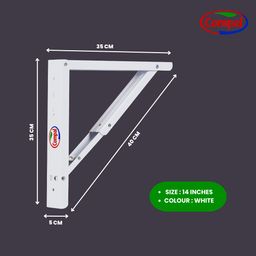 compal Folding Shelf Brackets Foldable Brackets for DIY Folding Shelves or Tables, Shelf Brackets Collapsible, Bracket, Wall Brackets, Wall Angle Bracket, Folding Table Bracket (14 Inch Bracket) image 2
