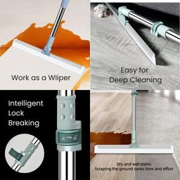 NEYU Magic Broom Sweeper with Extendable Handle | Multi-Functional Silicone Floor Sweeper for Wet & Dry Cleaning | Wipers for Bathroom Floor image 3