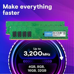 Crucial CB4GU2400 4GB 2400Mhz DDR4 1.2v CL17 UDIMM RAM Memory Module for Desktop image 2